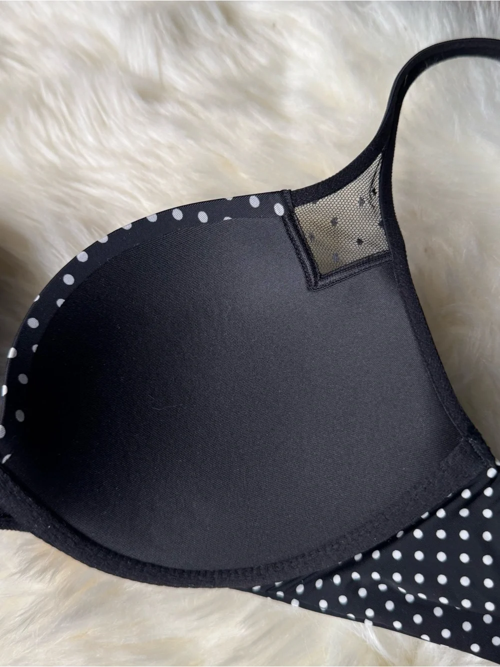 NWT Victoria's Secret Black and White Polka Dot Push-Up Bra 34B - Picture 8 of 8